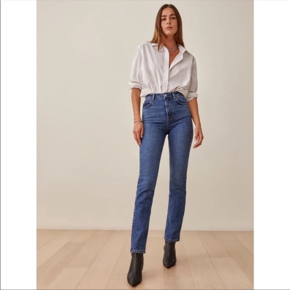 Reformation Liza Ultra High Rise Straight Jeans $148 - Picture 1 of 12